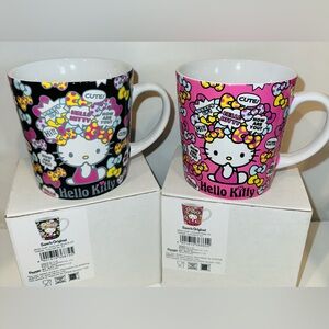 2 lot 2012 New Sanrio Hello Kitty Comic Text Bubble Coffee/Tea mug ceramic cups
